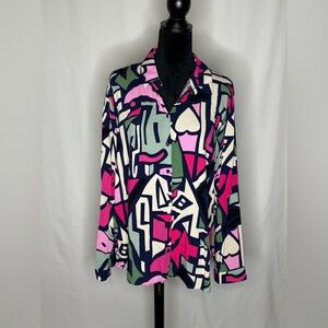 Big Dart Abstract Patterned Button Down Shirt